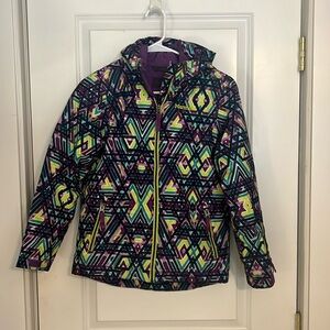 Girls Marmot ski jacket. Size large. Purple, green, yellow, blue.